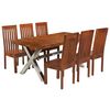 vidaXL Dining Table Set 7 Pieces Solid Acacia Wood