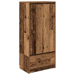 vidaXL Cabinet with Drawer Old Wood 55.5x34x119.5 cm Engineered Wood