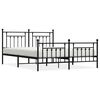 vidaXL Metal Bed Frame without Mattress with Footboard Black 183x213cm