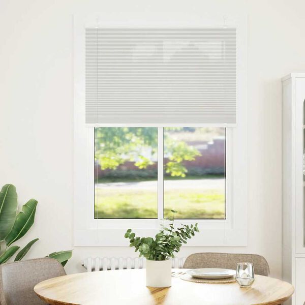 vidaXL Pleated Blind Light Grey 100x150 cm Fabric Width 99.4 cm Polyester