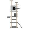 vidaXL Cat Tree with Sisal Scratching Posts Light Grey 191 cm