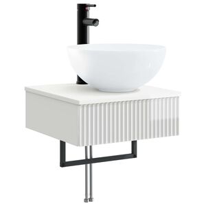 vidaXL Wall-Mounted Wash Basin High Gloss White 40 x 41 x 40.5 cm