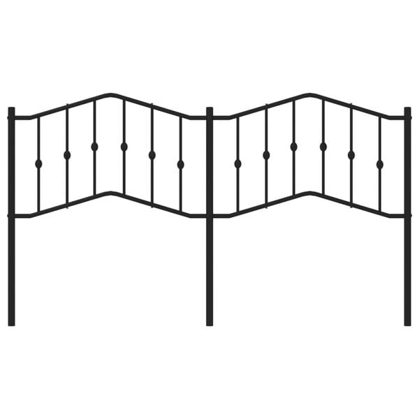 vidaXL Metal Replace Headboard Black 160 cm