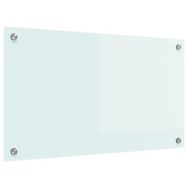 vidaXL Kitchen Backsplash White 70 x 40 cm Tempered Glass