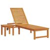 vidaXL Sun Lounger Reclining Brown 53 x 202 x 89cm Solid Acacia wood