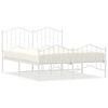 vidaXL Metal Bed Frame without Mattress with Footboard&nbsp;White 140x190cm