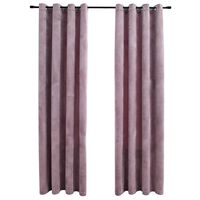 vidaXL Blackout Curtains with Rings 2pcs Velvet Antique Pink 140x175cm