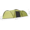 vidaXL Camping Igloo Tent 650x240x190cm 8 Person Green