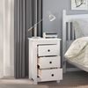 vidaXL Bedside Cabinet White 40x35x61.5 cm Solid Wood Pine