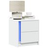 vidaXL Bedside Cabinet with LED Lights White Engineered Wood