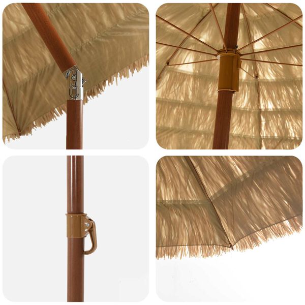 vidaXL Garden Parasol Natural 255 x 255 x 255 cm