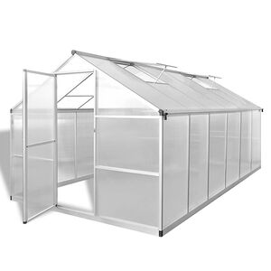vidaXL Reinforced Aluminium Greenhouse with Base Frame 9.025 m&sup2;