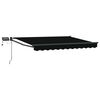 vidaXL Manual Retractable Awning with LEDs Black 3 x 2.5 m