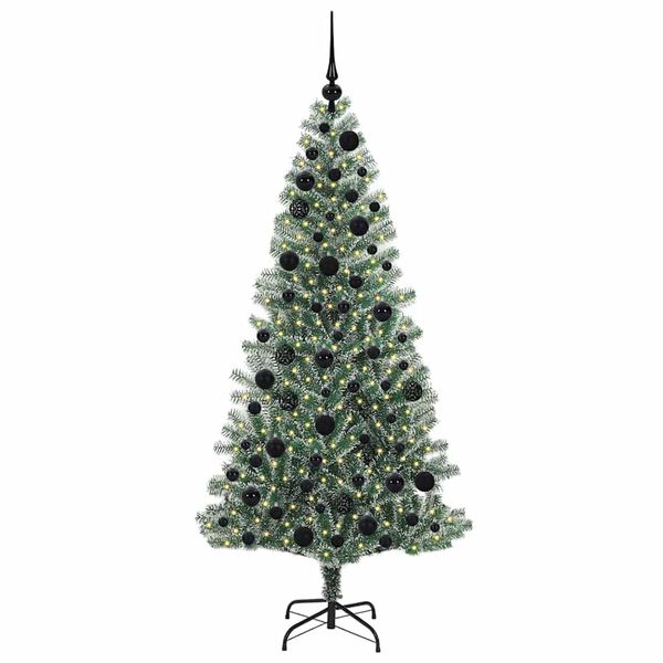 vidaXL Artificial Christmas Tree Snow Flocked with LED Light 180 cm