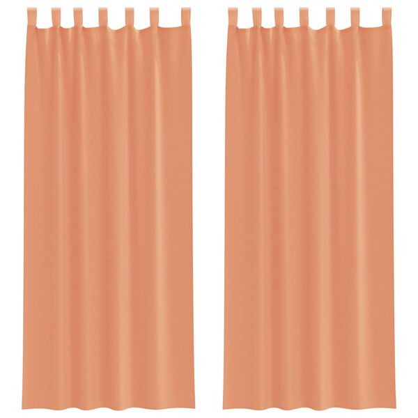 vidaXL Voile Curtains with Loops 2 pcs Terracotta 140x260 cm