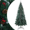vidaXL Artificial Christmas Tree 400 cm PVC and Steel Green and White