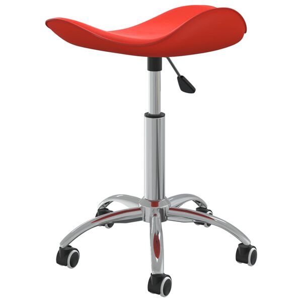 vidaXL Salon Spa Stool Red Faux Leather