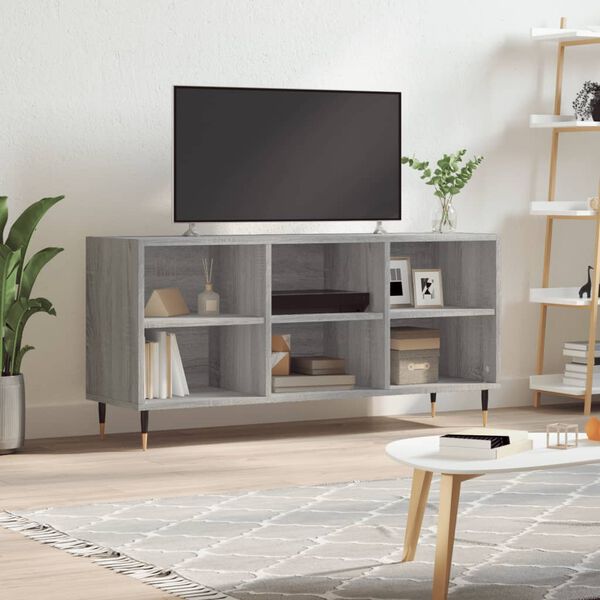 vidaXL TV Cabinet Grey Sonoma 103.5x30x50 cm Engineered Wood