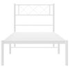 vidaXL Metal Bed Frame without Mattress with Headboard White 100x190cm