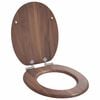 vidaXL Toilet Seat 2 pcs Brown 44 x 38 cm MDF board