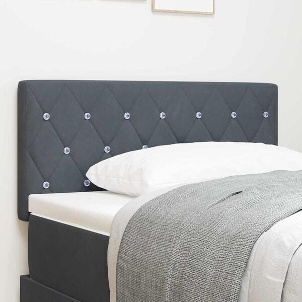 vidaXL LED Headboard with LED Strip Lights Dark Grey 90 cm Polyester