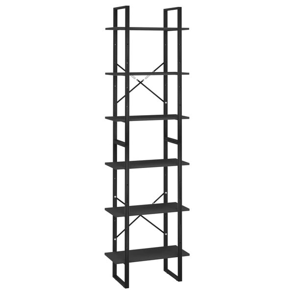 vidaXL Storage Shelf Black 60x30x210 cm Engineered Wood