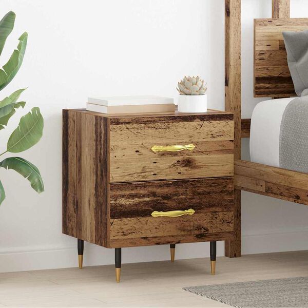 vidaXL Bedside Cabinet Old Wood 40 x 35 x 47.5 cm Engineered Wood