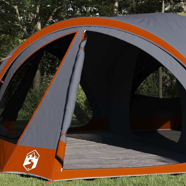 vidaXL Family Tent with Roof Grey and Orange 460 x 430 x 214 cm