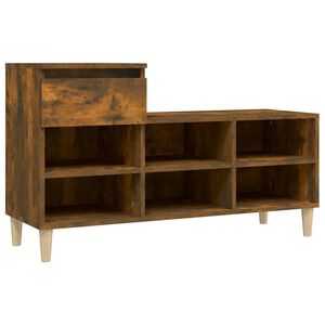 vidaXL Shoe Cabinet Smoked Oak 102x36x60 cm Engineered Wood