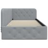 vidaXL Corner Bed Frame with Headboard Light Grey 100 x 200 cm Fabric