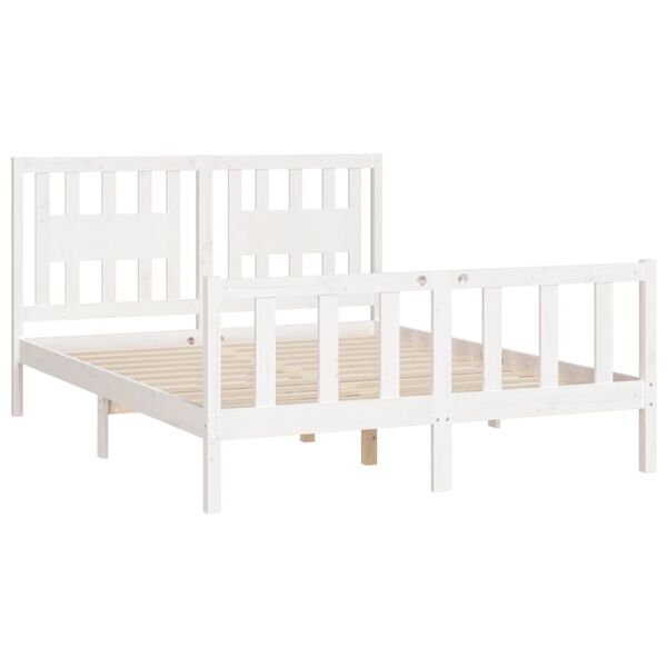 vidaXL Bed Frame without Mattress White Solid Wood Pine 160x200 cm