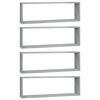 vidaXL Wall Cube Shelves 4 pcs Grey Sonoma 80x15x26.5 cm Engineered Wood
