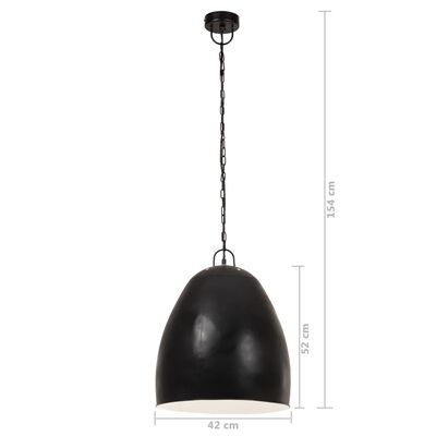 vidaXL Industrial Hanging Lamp 25 W Black Round 42 cm E27