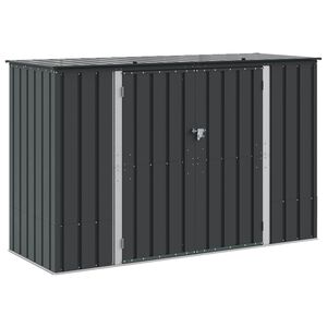 vidaXL Garden Storage Box Black 214 x 82 x 132 cm Steel
