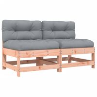vidaXL Middle Sofas with Cushions 2 pcs Solid Wood Douglas