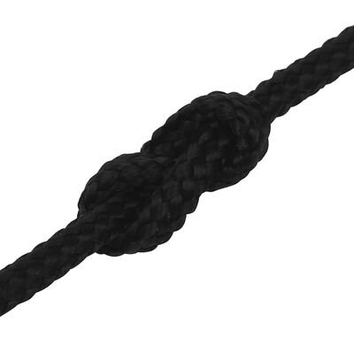 vidaXL Work Rope Black 2 mm 25 m Polyester