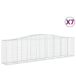 vidaXL Arched Gabion Baskets 7 pcs 400x50x100/120 cm Galvanised Iron