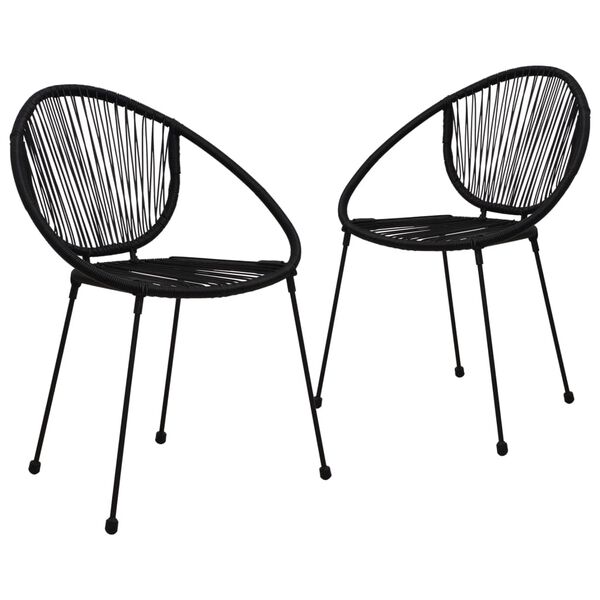 vidaXL Garden Chairs 2 pcs PVC Rattan Black