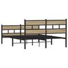 vidaXL Metal Bed Frame without Mattress Sonoma Oak 135x190 cm Double