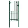 vidaXL Fence Gate EMMEN with Spikes Steel 104x147 cm Green