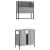 vidaXL 2 Piece Bathroom Furniture Set Grey Sonoma Engineered Wood