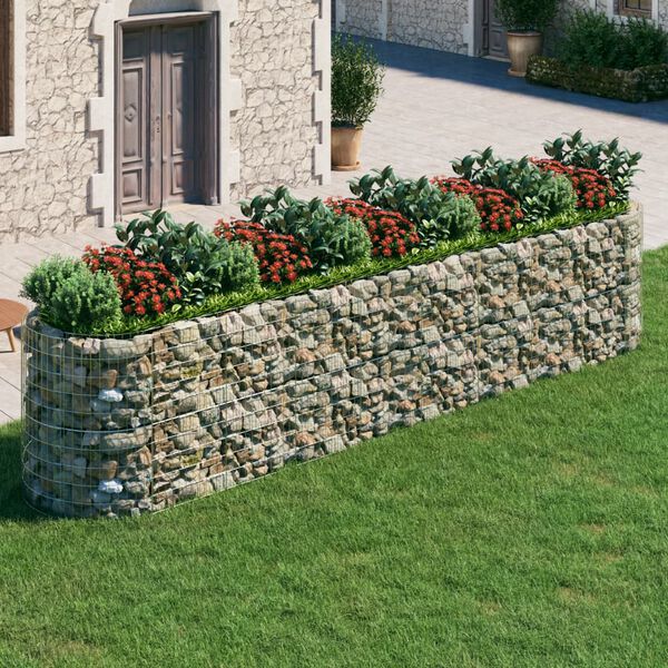 vidaXL Gabion Raised Bed Galvanised Iron 500x100x100 cm