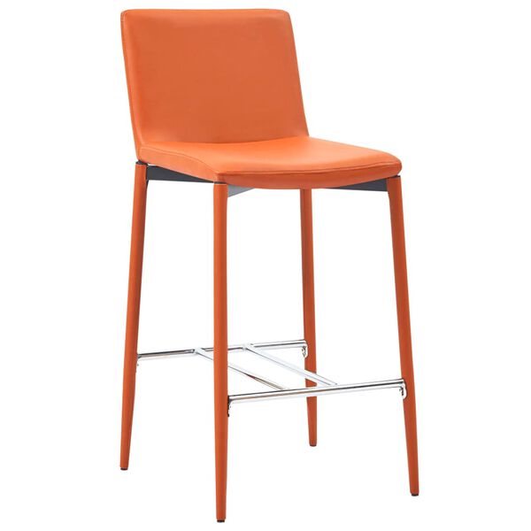 vidaXL Bar Stools 2 pcs Orange Faux Leather