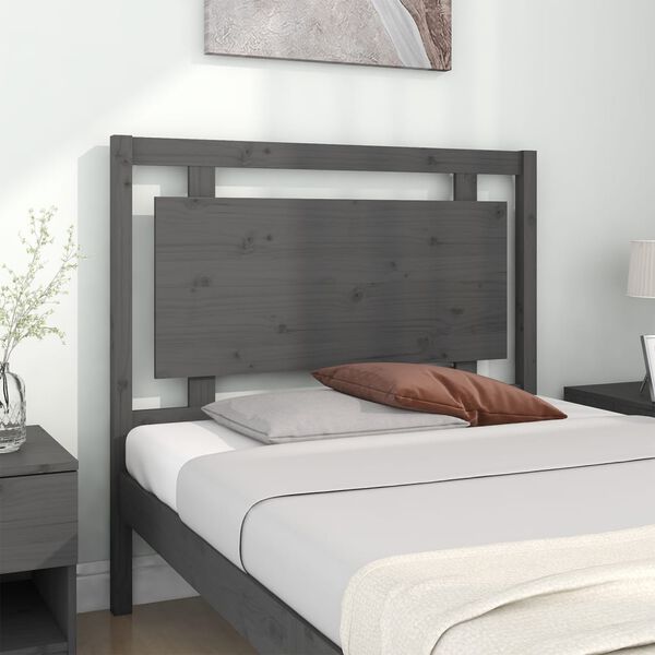 vidaXL Bed Headboard Grey 105.5x4x100 cm Solid Pine Wood