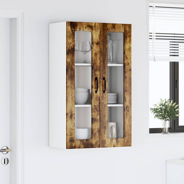 vidaXL Kitchen Wall Cabinet Wall-mounted Smoked Oak 60 x 31 x 100 cm