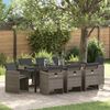 vidaXL Garden Dining Set 9 pcs Grey Poly Rattan
