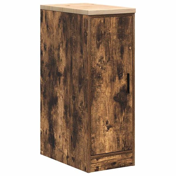 vidaXL Garage Storage Cabinet Smoked Oak 30x51x85 cm Solid Wood Pine