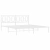 vidaXL Metal Bed Frame without Mattress with Headboard White 183x213cm