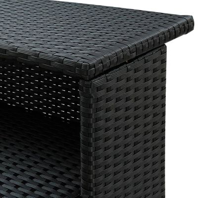 vidaXL Garden Bar Table Black 120x55x110 cm Poly Rattan