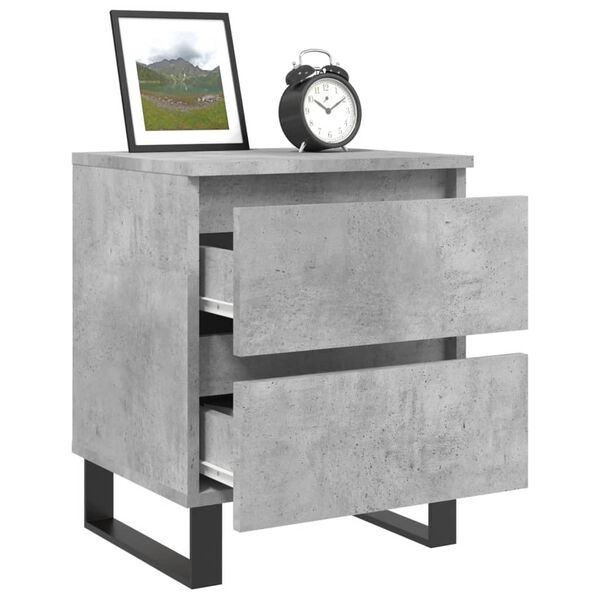 vidaXL Bedside Cabinet Concrete Grey 40x35x50 cm Engineered Wood